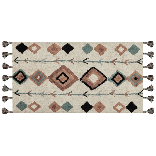 Tapete ESKISEHIR Creme 80 x 150 cm Algodão