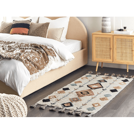 Tapete ESKISEHIR Creme 80 x 150 cm Algodão