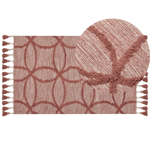 Tapete KIRSEHIR Vermelho 80 x 150 cm Algodão