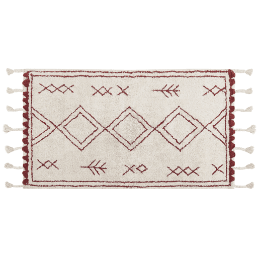 Tapete KENITRA Branco creme 80 x 150 cm Algodão Tapete KENITRA Branco creme 80 x 150 cm Algodão