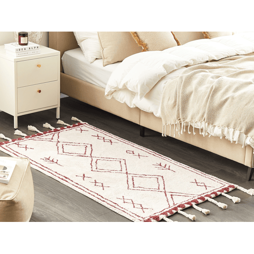 Tapete KENITRA Branco creme 80 x 150 cm Algodão Tapete KENITRA Branco creme 80 x 150 cm Algodão