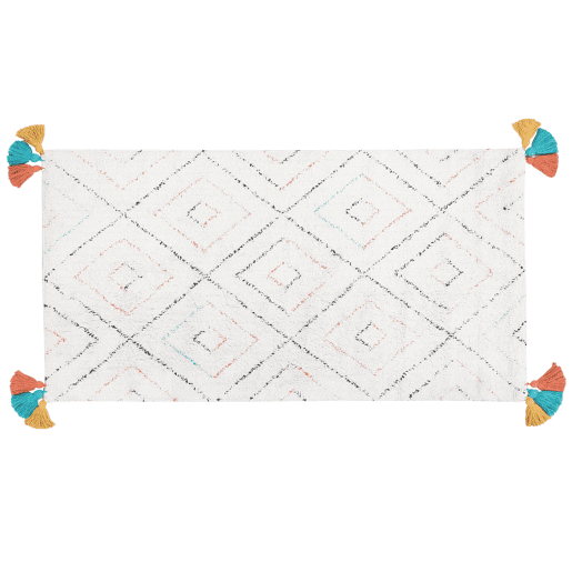 Tapete KARTAL Branco 80 x 150 cm Algodão