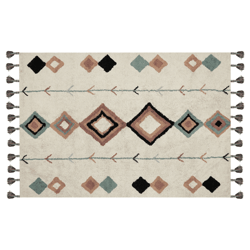 Tapete ESKISEHIR Creme 140 x 200 cm Algodão