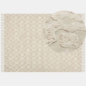 Tapete AKSARAY Creme 160 x 230 cm Algodão