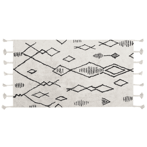 Tapete KEBIR Branco creme 80 x 150 cm Algodão