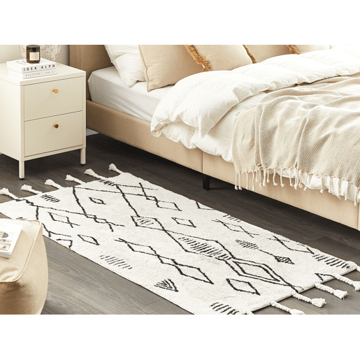 Tapete KEBIR Branco creme 80 x 150 cm Algodão