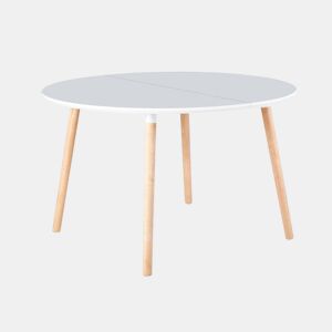 Mesa circular extensível Nordika Branco - Madeira de faia 100u2013 140u2013 180 x 75 x 100 cm