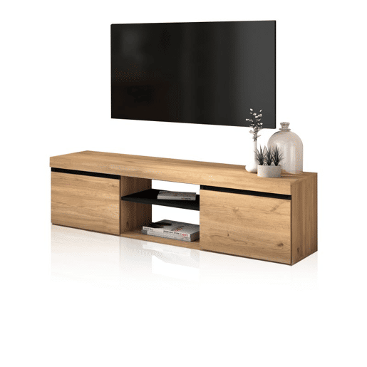Unidade de TV Ebos 140 Carvalho Nude - Cinza 140 x 40 x 40 cm
