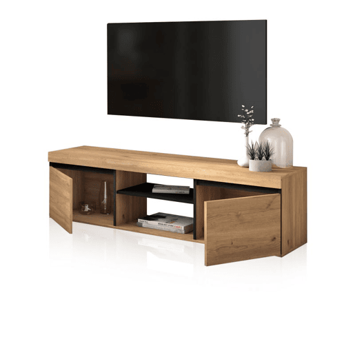 Unidade de TV Ebos 140 Carvalho Nude - Cinza 140 x 40 x 40 cm