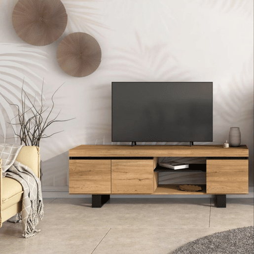Unidade de TV Ebos UP 160 Carvalho Nude - Cinza 160 x 53 x 40 cm Unidade de TV Ebos UP 160 Carvalho Nude - Cinza 160 x 53 x 40 cm