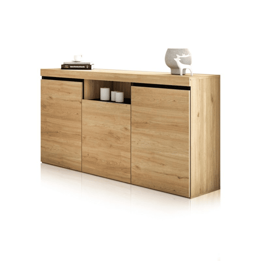 Aparador Ebos 140 Carvalho Nude - Cinza 140 x 80 x 40 cm