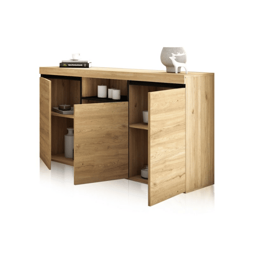 Aparador Ebos 140 Carvalho Nude - Cinza 140 x 80 x 40 cm