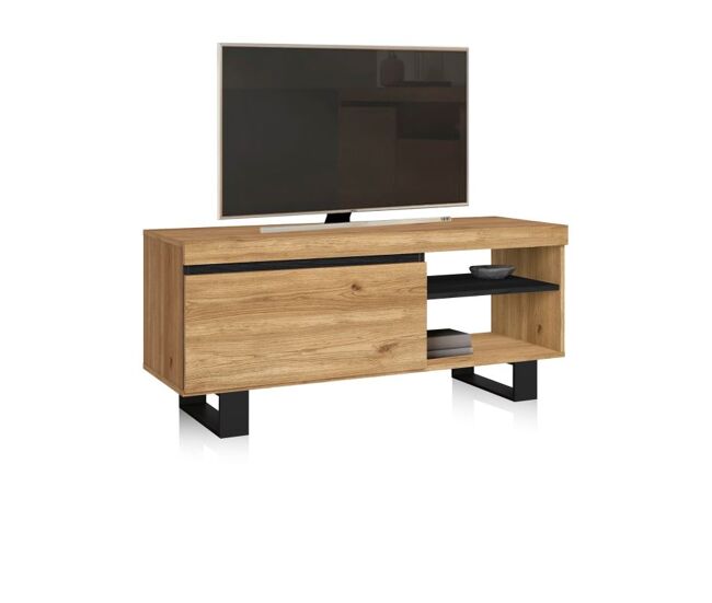 Mueble TV con almacenamiento en roble nude y ceniza 120 cm Ebos UP Roble Nude - Ceniza 120 x 53 x 40 cm