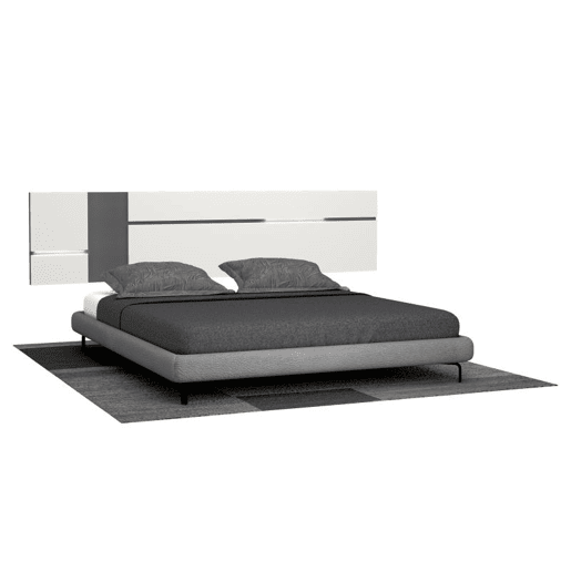 Cabeceira de cama Ataneq Air Leds Branco - Grafite 260 x 60 x 4 cm