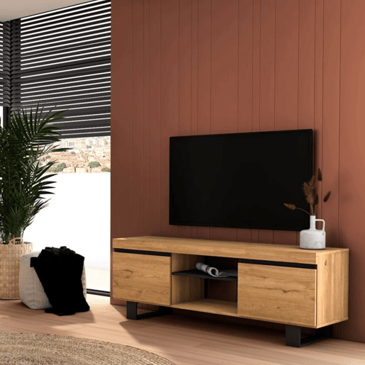 Móvel TV Ebos UP 140 Carvalho Nude - Cinza 140 x 53 x 40 cm