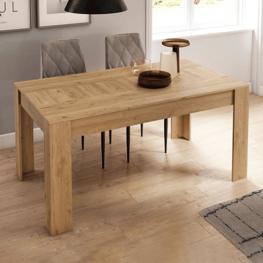 Mesa de jantar extensível Kana Carvalho Nude 140u2013200 x 75 x 90 cm