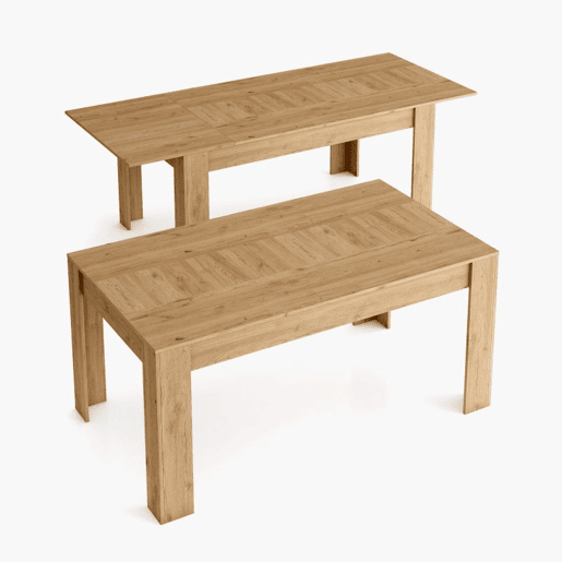 Mesa de jantar extensível Kana Carvalho Nude 140u2013200 x 75 x 90 cm