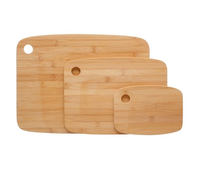 Juego de tablas de cortar secret de gourmet 3 piezas natural bambú
