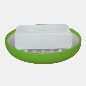 Sabão Moji Spirella de Polystirol e Silicone em verde Ø11 x 2 cm