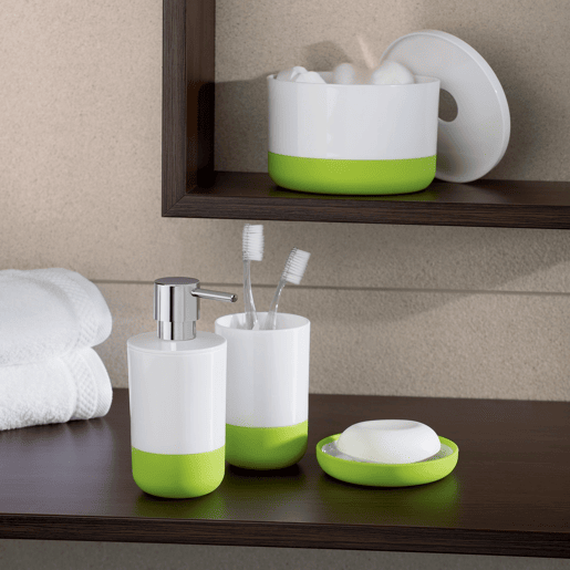 Sabão Moji Spirella de Polystirol e Silicone em verde Ø11 x 2 cm
