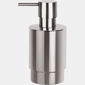 Coleção Spirella Nyo, dispensador de sabão líquido 14,2 x 7,0 x 6,5 cm, aço inoxidável, cinza