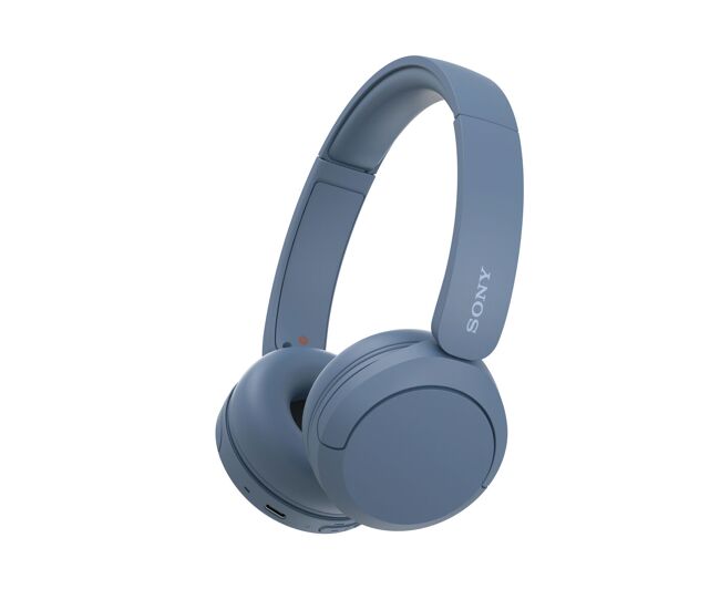 Auriculares inalámbricos - Sony WH-CH520, Bluetooth, 50 horas de autonomía, Carga rápida, 360 Audio, Conexión multipunto, Cascos estilo diadema, Azul