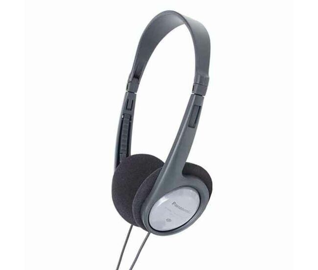 Auriculares de diadema panasonic corp. rpht090eh plateado con cable negro gris plata externo circumaurales neodimio 16 hz-22khz