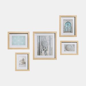 Moldura de Fotos Atmosphera Etnic Conjunto Natural Madeira MDF (5 Peças)