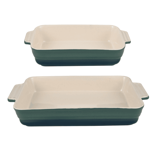 Recipiente de Cozinha Bergner Excalibur 2 Peças Verde Creme Grés Recipiente de Cozinha Bergner Excalibur 2 Peças Verde Creme Grés