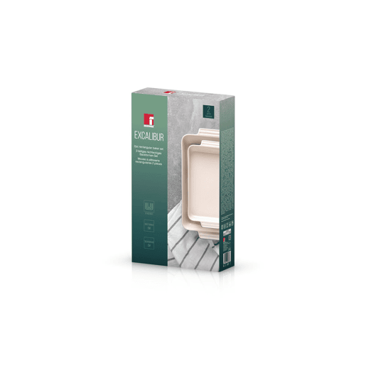 Recipiente de Cozinha Bergner Excalibur 2 Peças Verde Creme Grés Recipiente de Cozinha Bergner Excalibur 2 Peças Verde Creme Grés