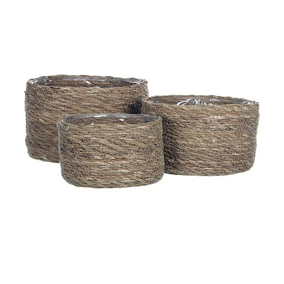 Juego de cestos mica decorations 3 piezas marrón mimbre
