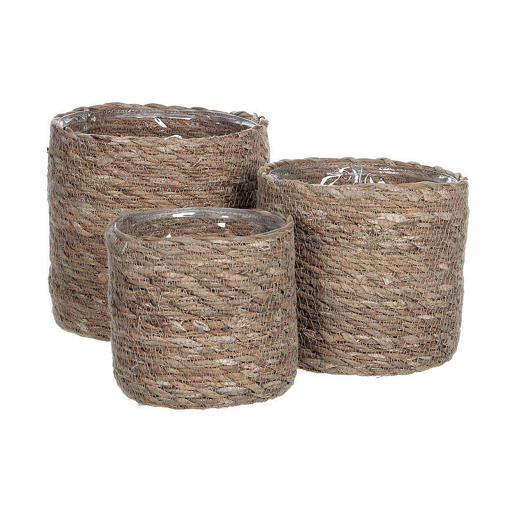 Conjunto de Cestos Mica Decorations 3 Peças Castanho vime