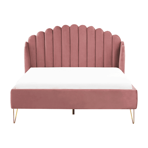 Cama Veludo AMBILLOU 140 x 200 cm Rosa
