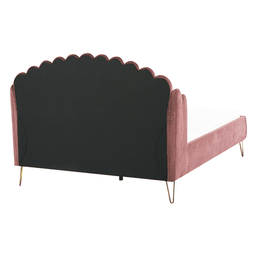 Cama Veludo AMBILLOU 140 x 200 cm Rosa