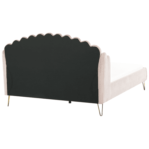 Cama Veludo AMBILLOU 180 x 200 cm Creme claro