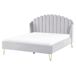 Beliani Cama Terciopelo AMBILLOU 177x214 Beliani Cama Terciopelo AMBILLOU 177x214 Gris Claro