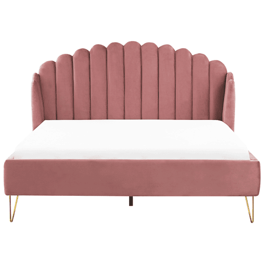 Cama Veludo AMBILLOU 180 x 200 cm Rosa