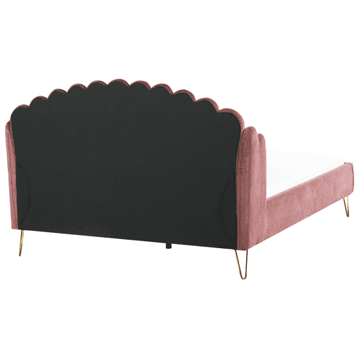 Cama Veludo AMBILLOU 180 x 200 cm Rosa