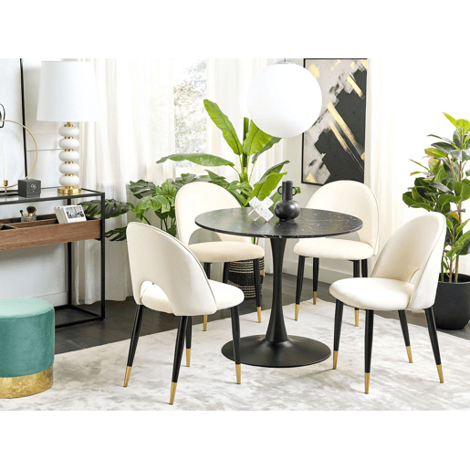 Conjunto de 2 cadeiras de jantar MAGALIA Veludo Creme