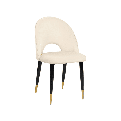 Conjunto de 2 cadeiras de jantar MAGALIA Veludo Creme