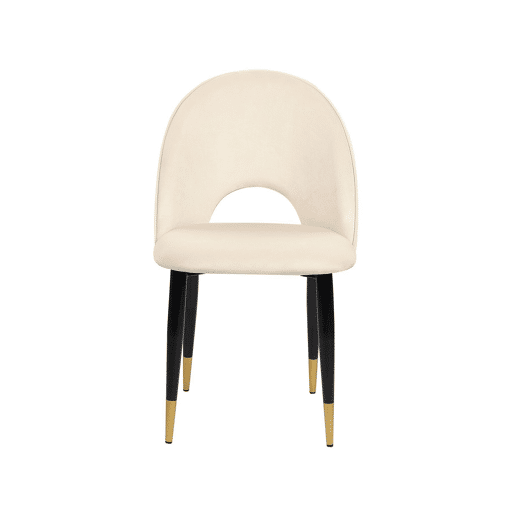 Conjunto de 2 cadeiras de jantar MAGALIA Veludo Creme