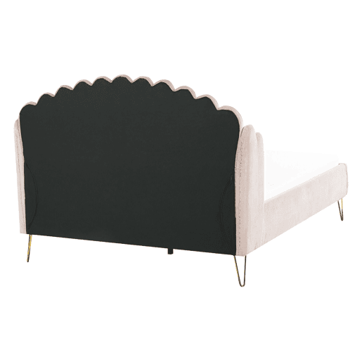 Cama Veludo AMBILLOU 140 x 200 cm Creme claro