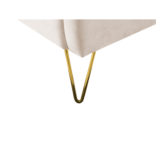 Cama Veludo AMBILLOU 140 x 200 cm Creme claro