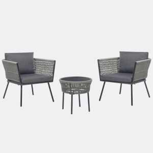 Conjunto de varanda com almofadas GARGANO Cinzento