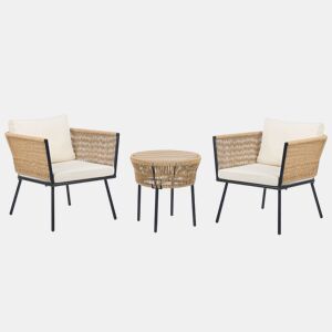 Conjunto de varanda com almofadas GARGANO Natural