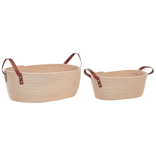 Conjunto de 2 cestos GISSAR Algodão Creme claro Conjunto de 2 cestos GISSAR Algodão Creme claro