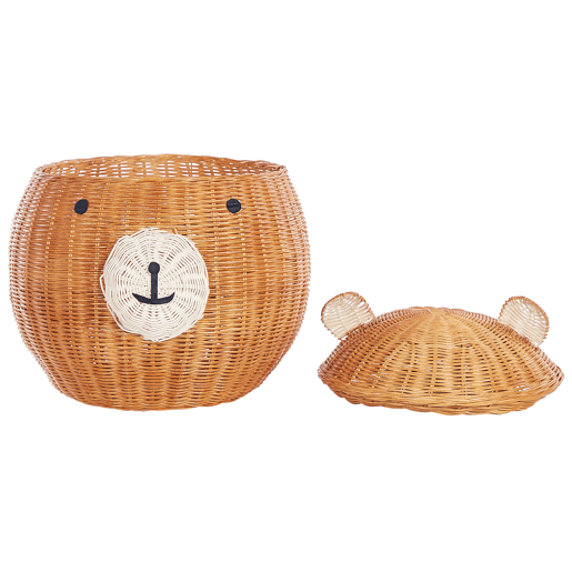 Cesto infantil Urso de peluche HIMBA Rattan Natural
