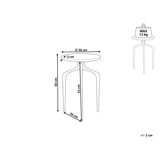 Mesa de apoio TIHOI Mármore PretoBranco