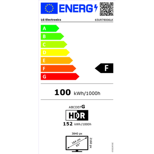 Smart TV LG 65UR78006LK.AEU 65 LED 4K Ultra HD Dolby Atmos HbbTV Direct-LED