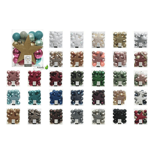 Bolas de Natal Decoris Preto Multicolor (33 Peças) Bolas de Natal Decoris Preto Multicolor (33 Peças)